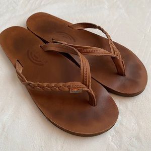 Rainbow Sandals Womens Leather Braided, Sz 8.5-9.5